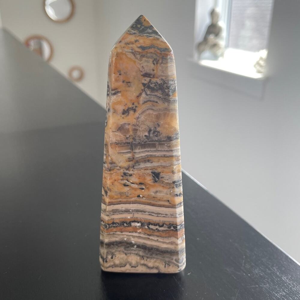 Beautiful Peruvian Bumblebee Banded Jasper Tower Point - Large